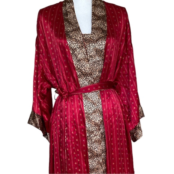 Vintage 100% Silk August Silk Robe/Slip Set NWT - Picture 4 of 10